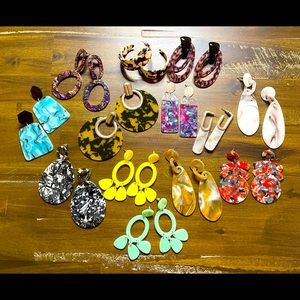 Paparazzi Lot of 13 Pairs of Acrylic Earrings